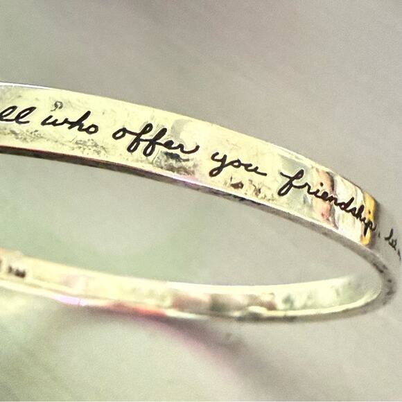 BB Becker 925 Sterling Silver Friends Inspirational Hook Bracelet - Picture 8 of 15